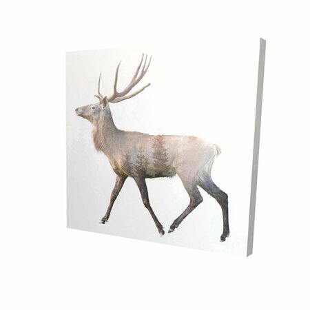 FONDO 16 x 16 in. Deer & Forest-Print on Canvas FO2789463